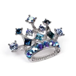 Blue And Silver Crown Brooch*Royal Collection Shop