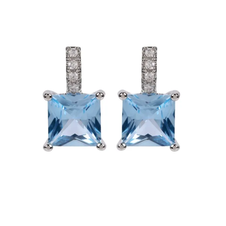 Crystal Square Drop Earrings*Royal Collection Shop