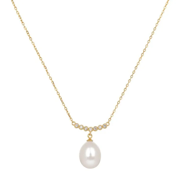 Gold Crescent Pearl Drop Necklace*Royal Collection Shop Sale
