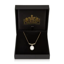 Gold Crescent Pearl Drop Necklace*Royal Collection Shop Sale