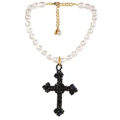 Vicki Sarge Black Cross Necklace*Royal Collection Shop Clearance