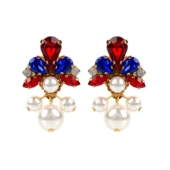 Vicki Sarge Red, White And Blue Pearl Drop Earrings*Royal Collection Shop Sale